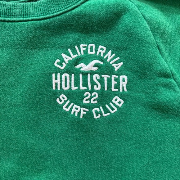 Hollister California Green Logo Crewneck Sweatshirt Mens Size Large - Picture 2 of 4